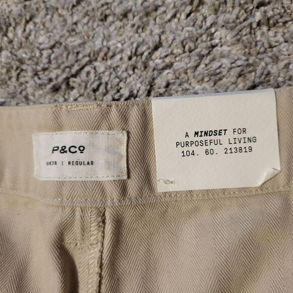 Men's Khaki Beige Cotton Workwear Casual Pants W38 Regular UK38 Spring NWT - Picture 4 of 6
